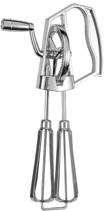 Agitador de acero inoxidable, batidor de mano semiautomático, batidor manual de acero inoxidable, batidor de huevos con manivela batidora de mano para nata batidora de huevo para hornear