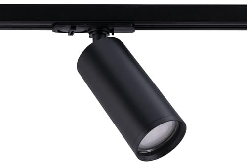 Ledvion - Iluminación LED sobre Carril (Negro, Regulable, Accesorio GU10), Luminaria de Riel Monofásica, Luminaria de Riel, Foco de Riel