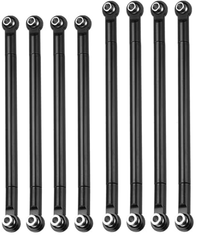 sourcing map 8pcs Pull Rod Link Rod Linkage Aluminum Alloy Wheel Base Upper Lower Link Rod Chassis Linkage for MN86K MN86KS 1/12 RC Car（Black）