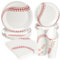 Set di stoviglie per feste da baseball, 96 pezzi, per feste a tema sportivo, 24 ospiti, piatti di carta, tessuti e posate
