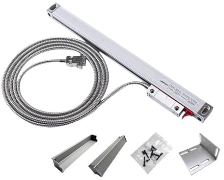 KUMIAN Scala lineare, Fresatrice for tornio ad Alta precisione da 0,005 mm, lineare in Vetro, Corsa 50, 100, 150, 200, 250, 300, 350, 400 mm, risoluzione Ttl, 5 um,Strumenti DRO(400mm Travel)