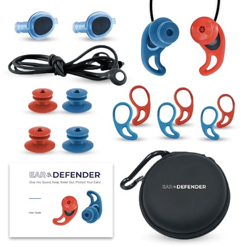 EAR DEFENDER - Tapones Oido Natación - Natación y Surf - Tapones Natacion Hombre - Tapones Oidos Piscina - Tapones Oidos Natación Adulto - Swimming Earplugs - Tapon Oidos Natacion - Surf Ears Plugs
