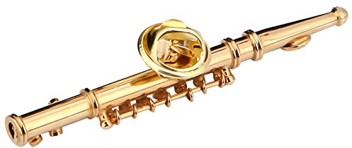 Spilla per flauto, spilla per strumenti musicali Mini spilla a forma di strumento musicale Mini flauto modello di flauto in miniatura con custodia foderata in velluto rosso