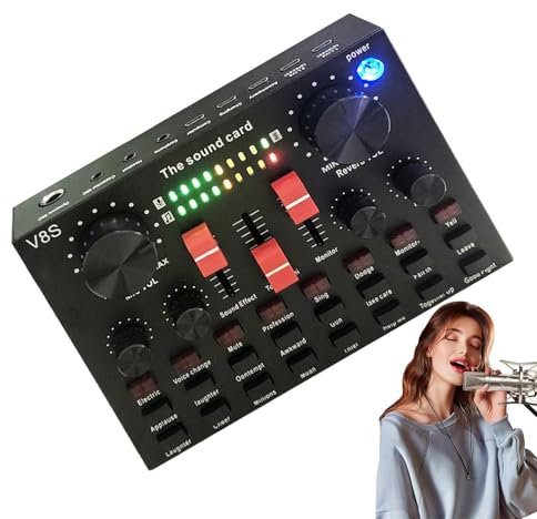 yztju Sound Card for PC | DJ Sound Controller, Convenient Voice Changer Card, Lightweight Portable Audio System Monitor for Studio DJ Stereo