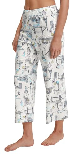 CALIDA Favourites 7/8-Hose Damen, aus Baumwolle, pflegeleicht, lockere Passform, elastischer Hosenbund Star White 48-50