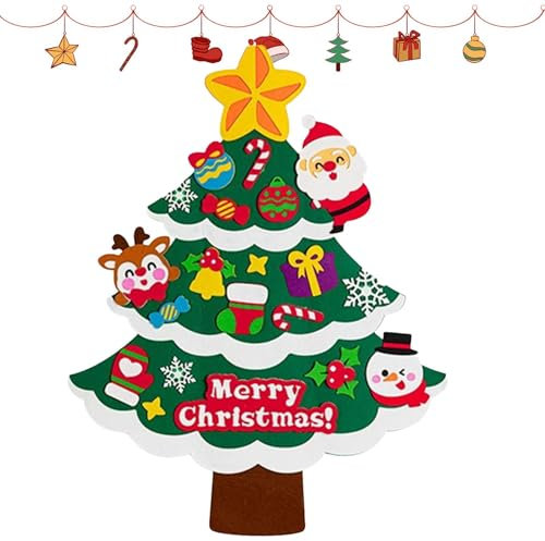 Birtern Felt Christmas Decorations for Kids,Felt Christmas Tree Set Detachable Christmas Toy | Christmas Decor Craft Kits with 21Ornaments for Christmas