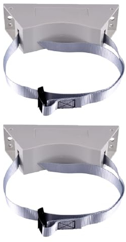 Lot de 2 supports muraux pour bouteille de gaz, support mural avec sangle de sécurité, support de réservoir de propane robuste pour laboratoires et usines (gris)