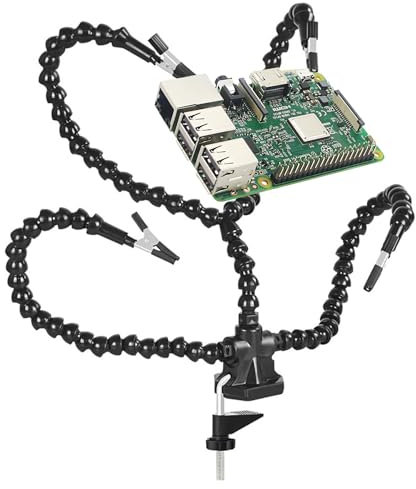 Helping Hands Soldering Station, Flexible Adjustable Third Hand Soldering Station PCB Holder with Table Clamp Soldering Tool for Electronic Repair Soldering Crafts