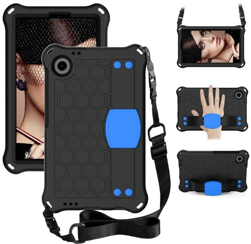 Funda para tableta Compatible con Alcatel Joy Tab 2 2020 (9032Z) Funda Compatible with tableta Compatible with niños, EVA ligera y resistente a prueba de golpes, asa protectora, cubierta con soporte,