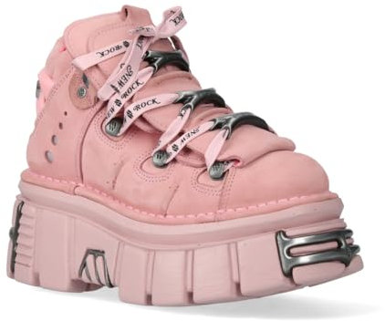 New Rock M-106-C153 Rosa Plateau-Stiefeletten mit Gothic-Punk-Finish