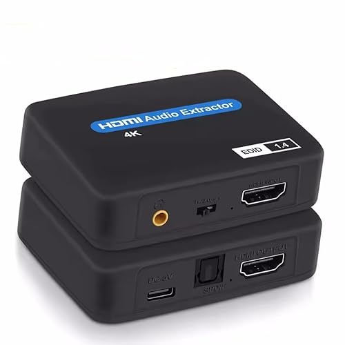 DUOBAGMA HDMI Audio Extractor, 4K Optisch Splitter, 3.5mm Optical Toslink SPDIF Audio Converter Adapter für Fire Stick, Xbox,PS5 PS4