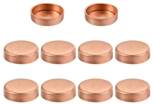 TA-VIGOR 22mm ID Copper Pipe End Cap, 10PCS Copper Fitting Cap Sweat Plug Solder Connection for Water Pipe Plumbing HVAC Air Conditioner