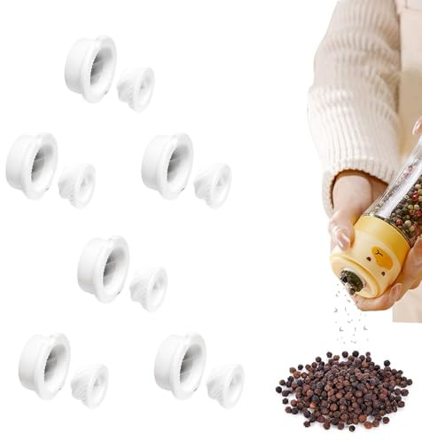 6 Pack 23mm Ceramic Salt Pepper Grinder Cores Replacement Spice Mill Parts | High-density ceramic grinds evenly, wear-resistant and durable, easy to install, ideal for spice mill repair and daily use