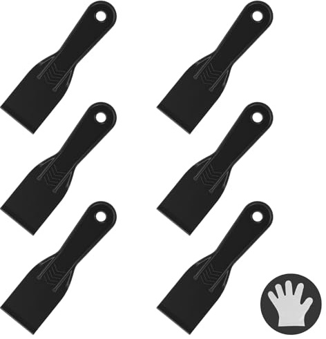 6 Stück Kunststoffspachtel, Kunststoff Spachtel, Schwarz Kunststoffschaber, Spachtel Set Fugenmesser für Ausbessern Reparieren von Trockenbauwänden Entfernen von Wandfarbe