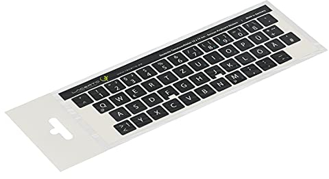 Lacerto® | 14x14mm Deutsche Aufkleber für PC/Laptop & Notebook Tastaturen mit mattem kratzfestem Laminat, Germany Keyboard Stickers QWERTZ | Farbe: Schwarz