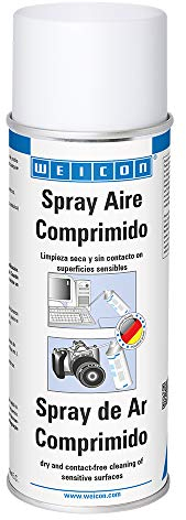 WEICON Spray de Aire Comprimido | 400 ml | Para PC, portátil, ventilador, móvil, smartphone