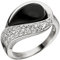 Jobo Damen-Ring aus 925 Sterling Silber mit Onyx und 22 Zirkonia Größe 58