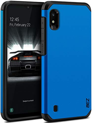 BEZ® Coque pour Samsung A10, Housse Etui pour Samsung Galaxy A10 Antichoc Survivor Shockproof Double Protection Double Ultra Resistante, Bleu