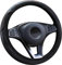 panthem Universal Auto Lenkradhülle Lenkrad Abdeckung, Atmungsaktiv rutschfest Leder und Kohlefaser Sport Lenkradbezug, Elastisches Band ohne Innenring Universalgröße 37–39 cm, Schwarz