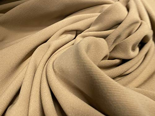 Ottoman Fine Rib Spandex (Elasthan) Jersey-Stoff, Meterware – Biscuit