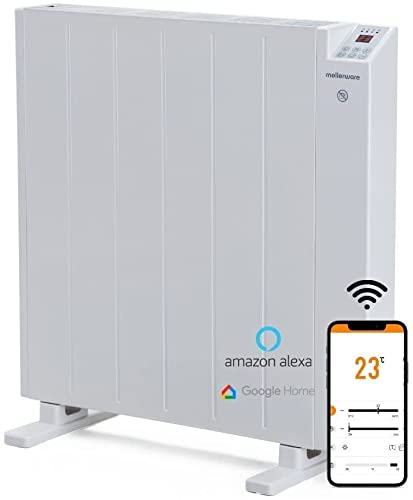 Mellerware - Emisor Térmico Bajo Consumo Comfy! 1200W WIFI | Programable 3 Modos +Temp. Ajustable + Función Ventana Abierta |Radiador Eléctrico Potente |20m2| Google Home Alexa |Medium2023
