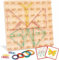 Japace Montessori Toys for 2 3 4 Year Olds, Wooden Geoboard Geometric Shape Puzzle Peg Board with 32 Pattern Cards and 50 Rubber Bands, Education Counting Toy Fine Motor Skills Toys & Gifts for Kids