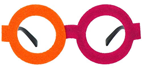 Folat 24863 Brille Colorblock Orange/Rosa Neon für Karneval-Kleidung Zubehör Damen und Herren Party Fasching Kostüm