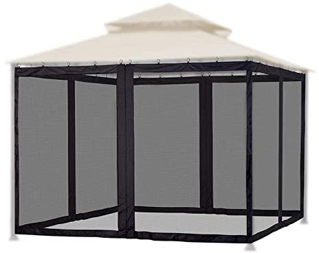 Syrisora Zanzariera da Giardino per Esterni Zanzariera con 48 Ganci Cerniere Bifacciali (Black)