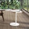 [en.casa] Beistelltisch Nastätten Gartentisch Couchtisch mit Metallgestell Sofatisch modernes Design für Wohnzimmer Schlafzimmer Balkon Terrasse 50x50x38cm Weiß