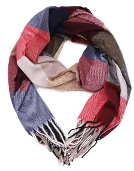 QUEEN HELENA Warmer Winterschal für Damen SC201 rot, Einheitsgröße