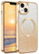 DUEDUE für iPhone 14 Hülle Glitzer 6.1'',Glitzer mit Mag-Safe Magnetische Stoßfeste Schutzhülle Soft TPU für Cover Magnetische Gold