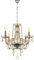 Ridgeyard Baroque Salon Lustre Cristal,4 Bars E14 Cognac Verre Cristal K5 Lustre Pampille Suspension Lampe de Plafond avec Chaîne Réglable pour Chambre, Salon, Salle à Manger, Hôtel