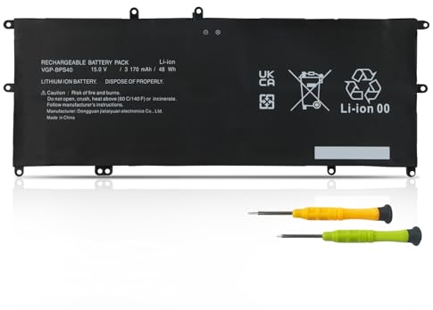 VGP-BPS40 Batterie pour Sony Vaio Flip 14 15 14A 15A SVF14N SVF15N SVF15N17CXB SVF15N17CBS SVF14N13CLS SVF14N11CXB SVF14N12SGB SVF14N13CXB SVF14N16SGB SVF14N19SG SVF14N25CXB SVF14N23CLB SVF14N25CLB