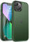Kmofizle Coque pour iPhone 13 / iPhone 14 avec 2 Verre Trempé, Protection Antichoc Qualité Militaire, Etui Translucide Mat Arrière Housse Fine Case, Vert