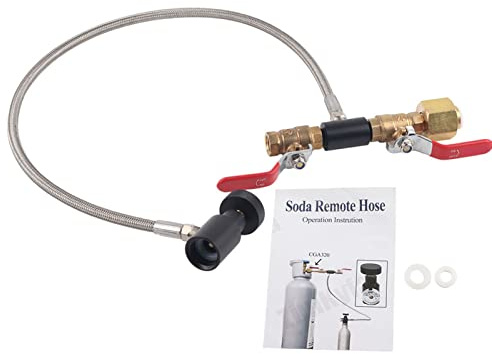 Nikou CGA-320 CO2-Zylinder-Nachfülladapter Pistole Schnelladapter Mit Schlauch Zum Befüllen von Soda-Tanks(36 inches Long (with Watch))