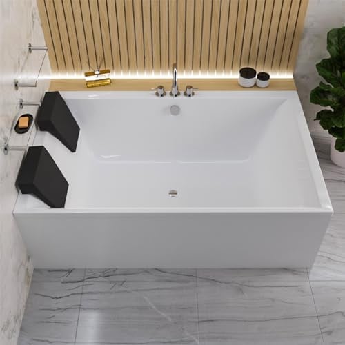 ECOLAM Badewanne Crown 190x120 für Zwei Wanne 2 Kopfstütze Ablauf Schürze