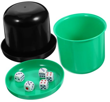 BESTonZON 15 Piezas De Dados para Agitar Vasos De Juego De Dados con Tapa Vasos De Dados Vaso Agitador De Dados Juguete De Dados Vaso con Bandeja Dados Y Taza De Póquer Vaso Agitador De