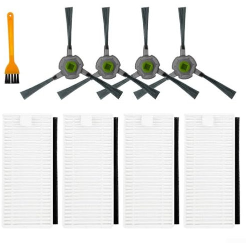 Honseadek Piezas de repuesto para robot aspirador Lefant U180, M210 Pro, M201 L3, 4 cepillos laterales, 4 filtros, 1 cepillo de limpieza