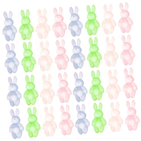 Happyyami 4 Sätze Mikro-Ornamente Mini Für Häschen Zeug Cool Bausätze Hasenfiguren Gartenschmuck Kompakte Hasenornamente Mikrolandschaft Hase Heimdekoration Harz 8 Stück * 4