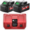 2X 18V 5.0Ah/5000mAh Ersatzakkus für Milwaukee und DC18RC Ladegerät kompatibel mit M18B 48-11-1840 48-11-1850 48-11-1828 48-11-1815 48-11-1820 48-11-1822 48-59-1812 48-59-1806 48-59-1840 2710-20
