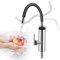 Elektrische Wasserhahn mit Durchlauferhitzer Küche, 3000W Elektrischer Wasserhähne mit Flexibler Auslauf und LCD Temperaturanzeige, 360º Drehung Silikonschlauchhahn, 304 Edelstahlgehäuse Wasserhahn
