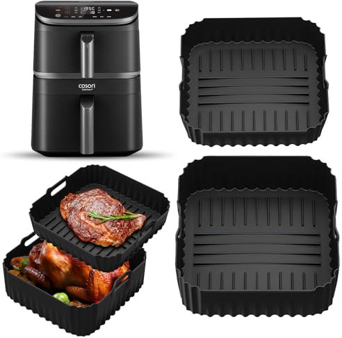 Silikonform HeißLuftfritteuse für COSORI Turbo Tower Pro Heißluftfritteuse 10,8L Double Stack Airfryer, Airfryer Silikonform Antihaft für Air Fryer CAF-DC112-ADE & CAF-DC113S-ADE LEinsatz Zubehör