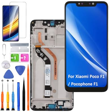 HLYGZX Écran pour Xiaomi Poco F1 M1805E10A POCO F1 avec Cadre | avec Kit de réparation,IPS LCD，Affichage HD，Remplacement d'écran