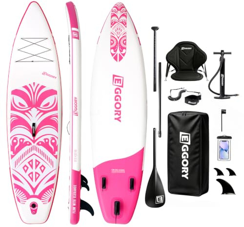 EGGORY Aufblasbares Paddle Board, SUP Board | Stabile Konstruktion mit rutschfestem Komfort-Deck, tragbares SUP-Board für Reisen
