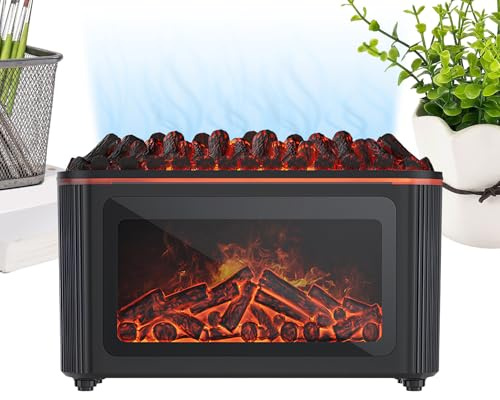 Umidificatore con di fiamma – Decorazione con ad ultrasuoni da 160 ml con 7 modalità di illuminazione – Diffusore di aromaterapia per caminetto finto | per case, spazi di lavo