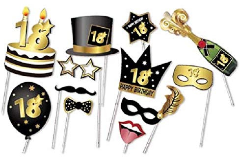 DOR import S.r.l. Accessori per foto 18 anni 12 pz - Festa 18° Compleanno