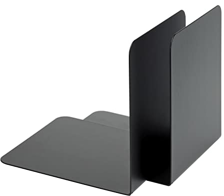 Alco-Albert 4302-11 Buchstützen aus Metall, 130 x 140 x 140 mm, 2 Paar, schwarz