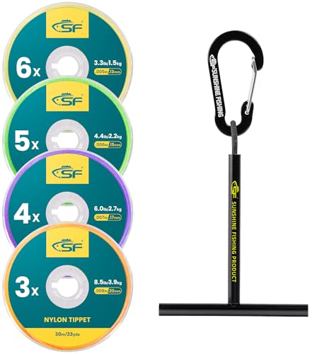 SF Clear Monofilament Nylon Tippet Line Fly Fishing with Spool Holder Tippets Leaders Trout 30M 0X 1X 2X 3X 4X 5X 6X 7X