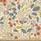 ABAKUHAUS Blumen Satin Stoff als Meterware, Hand gezeichnete Art Wachstum, Zum Nähen Toller Stoff für Heimtextilien Aller Art, 3M (148x300cm), Senf Orange