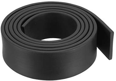 sourcing map Bande Étanchéité Solide Rectangle Caoutchouc 25mm Large 3mm Épais 1 Mètre Long Noir